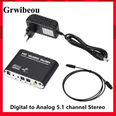 Ψηφιακό σε αναλογικό 5.1 καναλιών Stereo AC3 Audio DAC Converter Optical SPDIF Coaxial AUX 3,5Mm σε 6RCA Ενισχυτής αποκωδικοποιητή για τηλεόραση