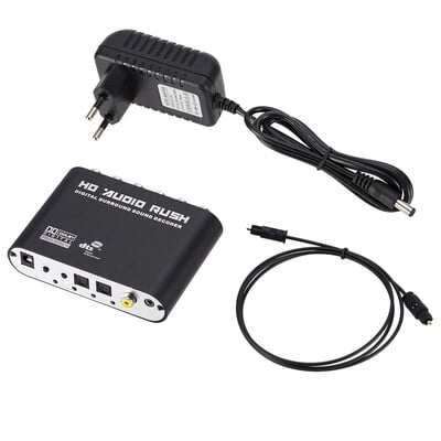 Digital la analogic 5.1 canale Stereo AC3 Audio DAC Convertor Optic SPDIF Coaxial AUX 3.5Mm la 6RCA Decodor Amplificator pentru TV