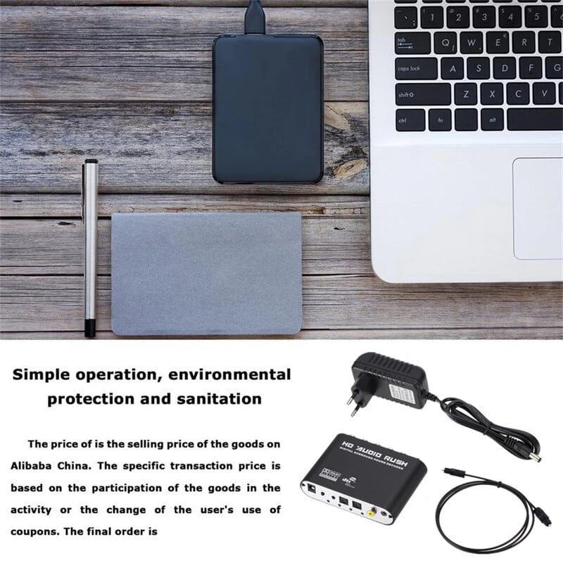 Digital la analogic 5.1 canale Stereo AC3 Audio DAC Convertor Optic SPDIF Coaxial AUX 3.5Mm la 6RCA Decodor Amplificator pentru TV