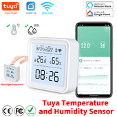 Tuya WIFI Zigbee temperatūros drėgmės jutiklis patalpų termometro detektorius Smart Life nuotolinio valdymo pulto palaikymas Alexa Google Home