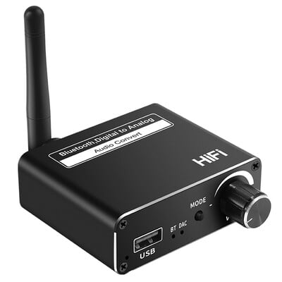 Convertor DAC digital la analog 192 kHz Bluetooth 5.0 fără fir cu căști Amplificator optic coaxial 3,5 mm Suport Adaptor audio USB