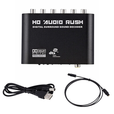 AC3 Audio Digital la Analog 5.1 Canale Stereo DAC Convertor Optic SPDIF Coaxial AUX 3.5mm la 6 RCA Decodor de sunet Amplificator