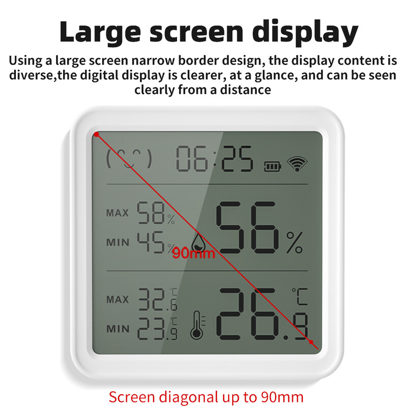„Tuya WiFi“ temperatūros drėgmės jutiklis, skirtas „Smart Home“ apšvietimui, higrometro termometras, suderinamas su „Bluetooth APP“ nuotolinio valdymo pultu