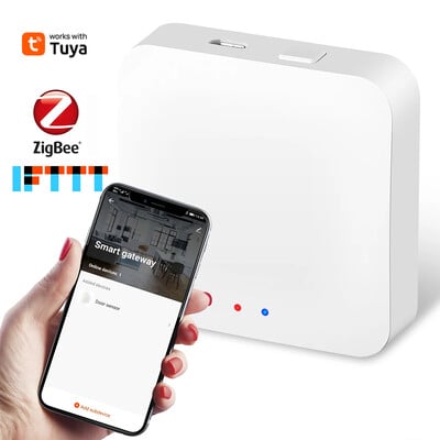 Tuya ZigBee mitmerežiimiline lüüsijaotur Nutikas kodu Zigbee Bluetooth 2In 1 Hub Smart Life kaugjuhtimispult töötab koos Alexa Google Alice`iga