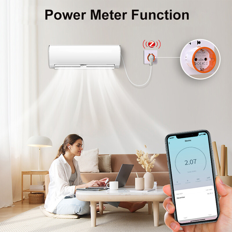 NEO Coolcam Tuya Smart Zigbee 3.0 maitinimo kištukas 16A EU Outlet 3680W matuoklis nuotolinio valdymo pultas, veikia su Zigbee2mqttt ir namų asistentu