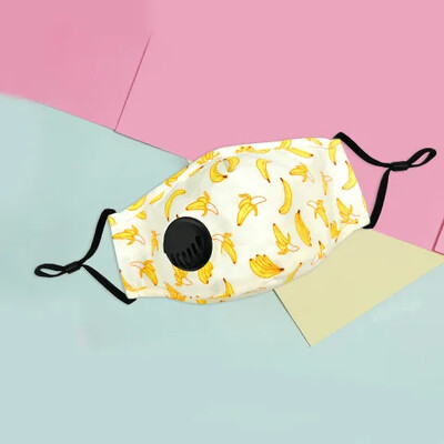 Pamut arcmaszk légzőszelepes szűrővel Újrafelhasználható, mosható maszkok Fashion Mouth arcmaszk Por elleni aktív szén PM2.5