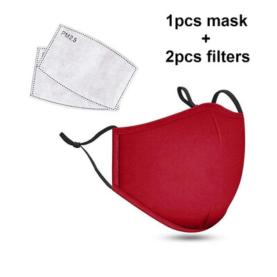 Pamučna crna maska usta lice protiv prašine PM2.5 filtar od aktivnog ugljena tkanine maske perive višekratnu upotrebu