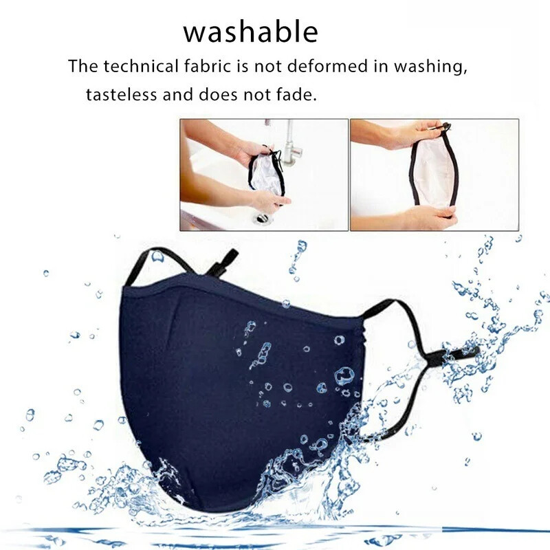 Pamučna crna maska usta lice protiv prašine PM2.5 filtar od aktivnog ugljena tkanine maske perive višekratnu upotrebu