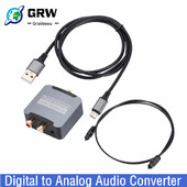 Convertor audio digital DAC analogic SPDIF optic Intrare coaxială Toslink la L/R RCA Jack de 3,5 mm Ieșire amplificator pentru căști