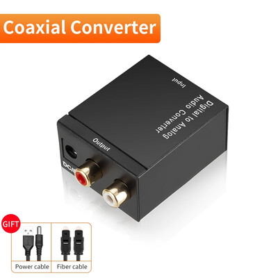 Digitālā–analogā audio pārveidotājs RCA audio adapteris televizoram, digitālais koaksiālās šķiedras optiskais Toslink DAC analogās izejas pārveidotājs