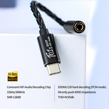 BGVP T01s USB DAC AMP Adapter Type-C/Lightning to 2,5/3,5/4,4mm Καλώδιο ήχου Hi-Res Ενισχυτής ακουστικών για Android hidiss