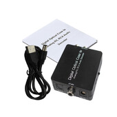 Audio dekodētājs SPDIF koaksiālais uz RCA Dolby DTS digitālajam pastiprinātājam Analogā pārveidotāja pastiprinātājam ar līdzstrāvas kabeli