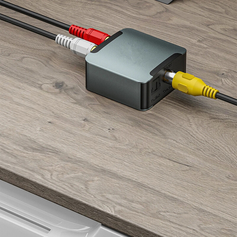 Digitālā uz analogo audio pārveidotājs SPDIF DAC Toslink koaksiālais signāls uz RCA R/L audio dekodētājs DAC pastiprinātāja dekodētājs televizoram