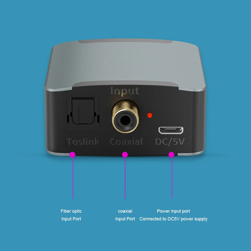 Digitālā uz analogo audio pārveidotājs SPDIF DAC Toslink koaksiālais signāls uz RCA R/L audio dekodētājs DAC pastiprinātāja dekodētājs televizoram