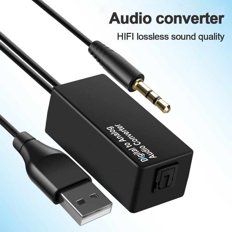 Audio stereo pārveidotājs no DAC ciparu uz optisko šķiedru/koaksiālo analogo 3,5 mm USB dekodera adapteris TV televizora pierīcei Xbox/PS4