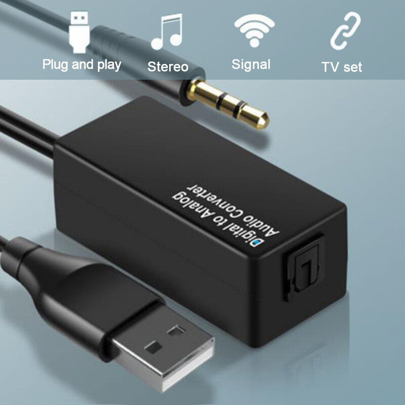 Audio stereo pārveidotājs no DAC ciparu uz optisko šķiedru/koaksiālo analogo 3,5 mm USB dekodera adapteris TV televizora pierīcei Xbox/PS4