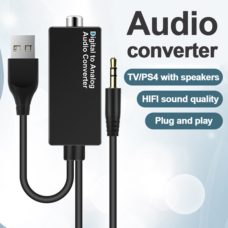 Audio stereo pārveidotājs no DAC ciparu uz optisko šķiedru/koaksiālo analogo 3,5 mm USB dekodera adapteris TV televizora pierīcei Xbox/PS4