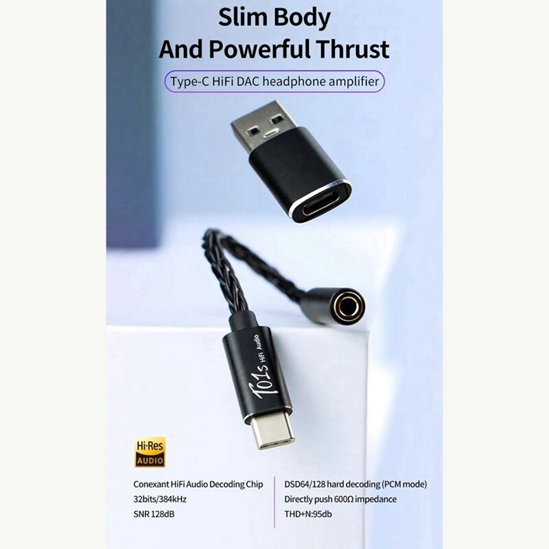 T01s DAC Audio Hifi austiņu pastiprinātājs C tipa USB uz 3,5 Mm ligzdu audio adapteris 32 bitu digitālais dekodētājs AUX pārveidotājs