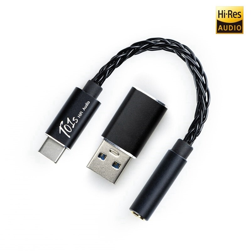 T01s DAC Audio Hifi austiņu pastiprinātājs C tipa USB uz 3,5 Mm ligzdu audio adapteris 32 bitu digitālais dekodētājs AUX pārveidotājs