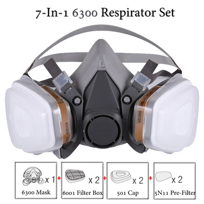 Nova industrijska 6100/6200/6300 maska za polu lice, prašina, plin, dišni sustav za slikanje, prskanje, poliranje, zaštita na radu, ženska/muška maska