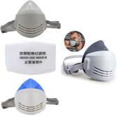 Dulkių kaukė + 20 vnt. Filtras Medvilninis respiratorius Pusei veido Dulkėms atspari kaukė Pramoninė statybinė Dulkių Rūko apsauga Dujų kaukė