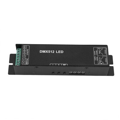 Dmx 512 digitālā displeja dekodētājs, aptumšošanas draiveris Dmx512 kontrolieris LED Rgbw lentes sloksnes gaismai Rj45 savienojums Dc12-24V 20A (4 C