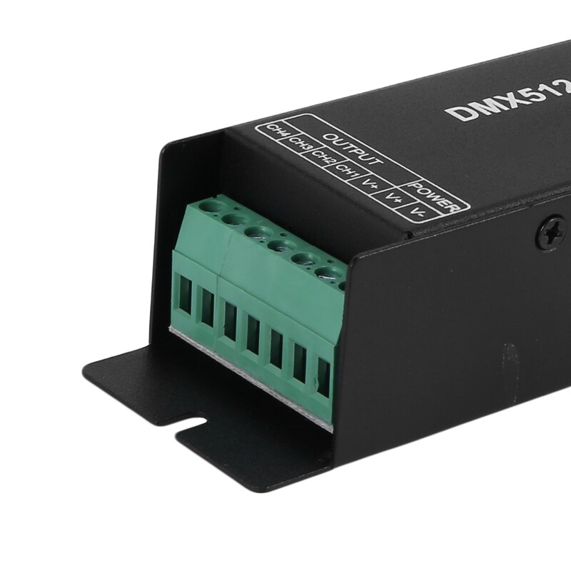 Dmx 512 skaitmeninio ekrano dekoderis, pritemdymo tvarkyklė Dmx512 valdiklis, skirtas LED Rgbw juostos juostos šviesai Rj45 jungtis Dc12-24V 20A (4 C