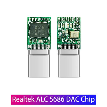 Realtek ALC5686 USB Type-C σε 3,5mm DAC Ενισχυτής ακουστικών 16-32Ω 125dB PCM 32b/384kHz Ψηφιακός αποκωδικοποιητής Hi-Res AUX Audio Adapter