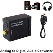 192 KHz 24 bitu analogais uz digitālo audio pārveidotājs pastiprinātājs dekodētājs optiskais koaksiālais RCA Toslink audio SPDIF adapteris televizoram Xbox