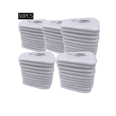 Purškiamas dažymas Dulkėms atsparūs 5N11 medvilnės filtrai 501, skirti 3M 6001 6002 6004 6200/7502 kasetė 6800 cheminė respiratoriaus dujų kaukė