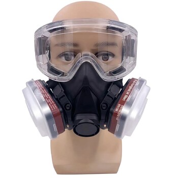 8In1 6200 Dust Gas Mask Αντιθαμβωτικά Γυαλιά Ασφάλειας Half Face Gas Respirator Εποξειδική ρητίνη βαφής Σπρέι στίλβωσης Ασφάλεια εργασίας