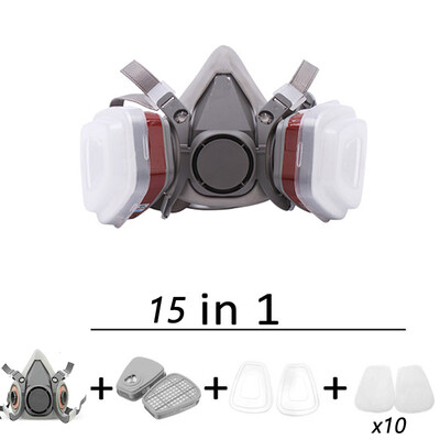 6200 Chemical Poole näo tolmukindel respiraator, tööstuslik värvimine pihustatav gaasimask kaitsvate udukindlate prillidega Ohutus töö