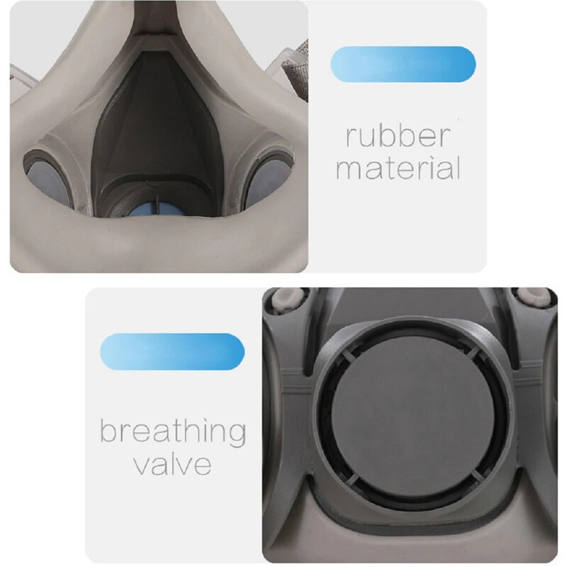 6200 Chemical Poole näo tolmukindel respiraator, tööstuslik värvimine pihustatav gaasimask kaitsvate udukindlate prillidega Ohutus töö