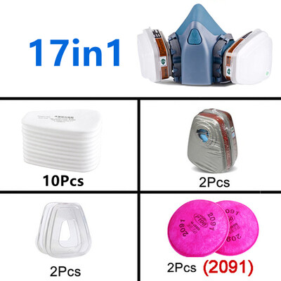 7502 Gaasimask Keemiline respiraatori kaitsemask Tööstuslik värvipihustus Anti Organic Auru 6001/2091 filter