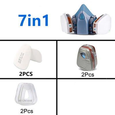 7502 Gaasimask Keemiline respiraatori kaitsemask Tööstuslik värvipihustus Anti Organic Auru 6001/2091 filter