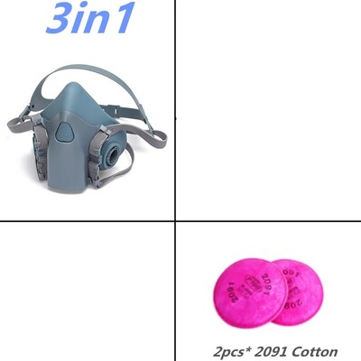 3 In 1/25 In 1/27 In 1 Pramoninis dažymas Purškiamas respiratorius Dujinės kaukės kostiumas Saugaus darbo filtras Dulkių veido kaukė Pakeisti MMM 7502