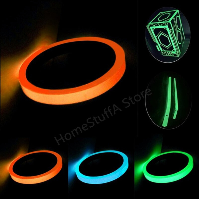 Šviečianti juosta 3 metrų lipnus lipdukas fotoliuminescencinis švytėjimas tamsoje, pasidaryk pats, įspėjamoji žemės šviesą atspindinti fluorescencinė juosta