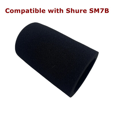 Priekinis stiklas, skirtas Shure SM7B mikrofono pop filtro dangtelis Profesionalus triukšmo mažinimo kempinės putplasčio pakeitimas SM7B mikrofonui