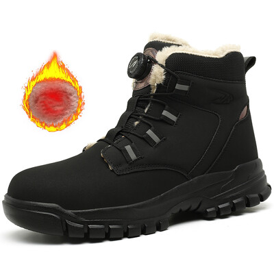 Работни предпазни ботуши Мъжки Дамски Есен Зимни Водоустойчиви защитни предпазни обувки Мъжки работни обувки със стоманени пръсти Размер 47 48