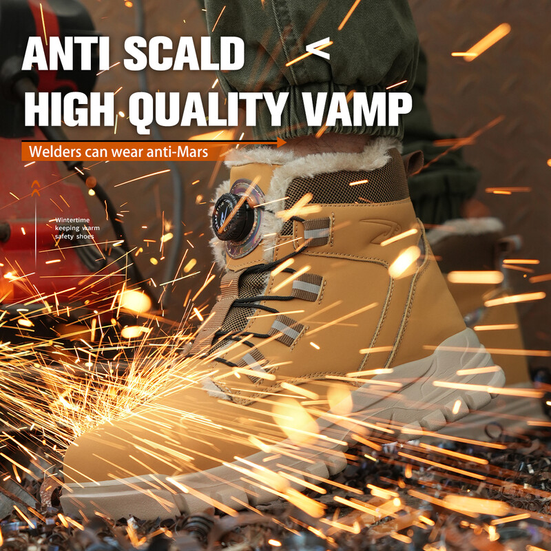 Работни предпазни ботуши Мъжки Дамски Есен Зимни Водоустойчиви защитни предпазни обувки Мъжки работни обувки със стоманени пръсти Размер 47 48