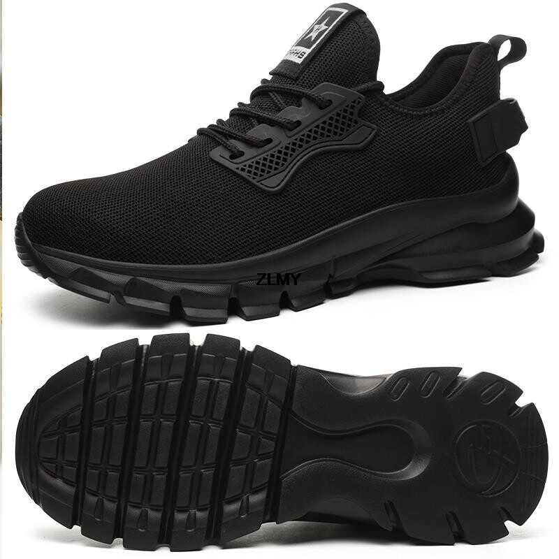 ZLMY NOI Pantofi de siguranță pentru bărbați, pantofi cu vârf de oțel, ușoare, anti-punctură, cizme de lucru pentru siguranță, pantofi de lucru respirabili pentru bărbați, anti-zdrobire