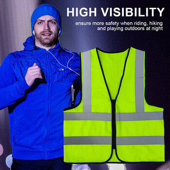 Γιλέκο υψηλής ορατότητας Breathable Multi-pocket Reflective Vest 2 Reflective Strip Railway Coal Miners Uniform for Driver Workers