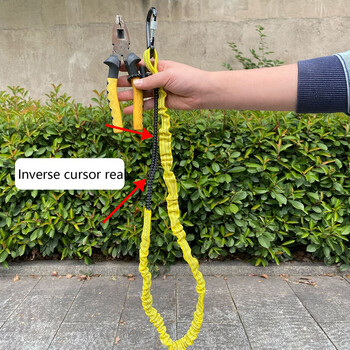 Safety Bungee Tether Tool Lanyard with Carabiner Hook Climbing Working Anti-Falling Safety Rope Aerial Work Climbing Αξεσουάρ