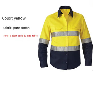 Ilgomis rankovėmis medvilniniai darbo drabužiai, šviesą atspindintys marškiniai naftos telkinių darbuotojams, saugos įranga Statybos inžinerijos darbo uniforma