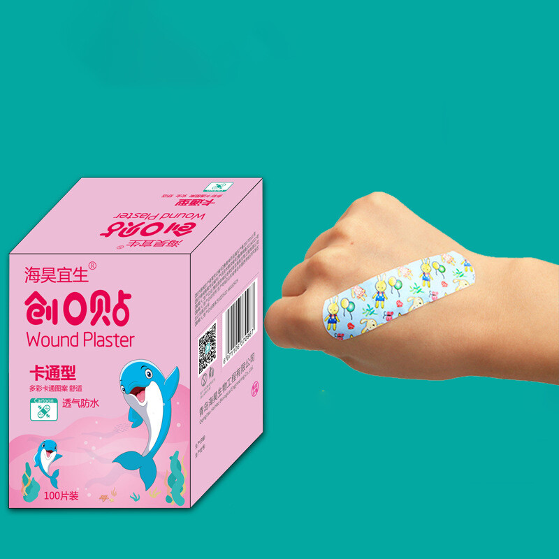 100 vnt Animacinių filmų gyvūnų raštas vandeniui atsparus hemostazinis vaikiškas pagalbinis lipdukas Lipnieji tvarsčiai žaizdų juostelės pleistrai vaikams