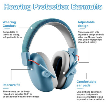 YHKEMA Kids Ear Protection Noise Cancelling Earmuff, SNR 27dB Aaring Protection with Portable Case for Autism, Children, Baby