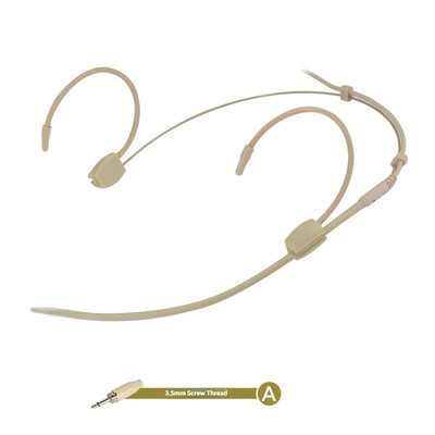 Galvos juostos galvutė su įvairiakrypte ausinių mikrofonu, skirta Sennheiser Shure AKG MiPro Audio Technica 4Pin 3Pin TA4F 3,5mm Lock