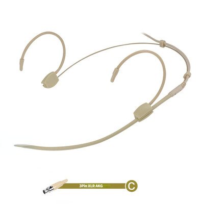 Galvos juostos galvutė su įvairiakrypte ausinių mikrofonu, skirta Sennheiser Shure AKG MiPro Audio Technica 4Pin 3Pin TA4F 3,5mm Lock
