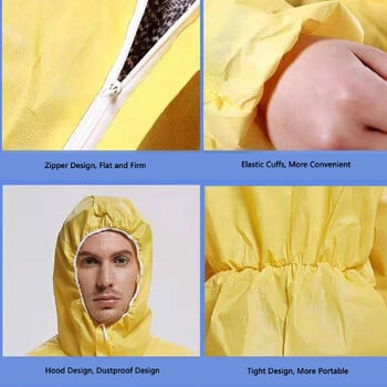 ZK30 Protective Jumpsuit Yellow Acid and Alkali Resistant Safety Covers for Laboratory Protective Jumpsuit