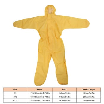 ZK30 Protective Jumpsuit Yellow Acid and Alkali Resistant Safety Covers for Laboratory Protective Jumpsuit